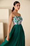 Buy_Suruchi Parakh_Green Georgette Crepe Embroidered Resham Sweetheart Yoke Anarkali _Online_at_Aza_Fashions