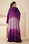 Shop_Suruchi Parakh_Purple Chiffon Embroidered Sequin V Neck Ombre Kaftan _at_Aza_Fashions