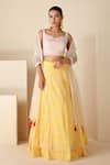 Buy Suruchi Parakh Yellow Georgette, Chiffon Sequins, Beads, Cut And Thread Embroidered Lehenga Set at Aza Fashions Buy_Suruchi Parakh_Yellow Georgette, Chiffon Sequins, Beads, Cut And Thread Embroidered Lehenga Set _at_Aza_Fashions