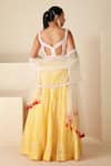 Shop Suruchi Parakh Yellow Georgette, Chiffon Sequins, Beads, Cut And Thread Embroidered Lehenga Set at Aza Fashions Shop_Suruchi Parakh_Yellow Georgette, Chiffon Sequins, Beads, Cut And Thread Embroidered Lehenga Set _at_Aza_Fashions
