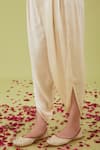 Shop_Preeti S Kapoor_White Bamber Satin Embroidery Gota Zari Nakshi Yoke Kurta With Samosa Pant _Online_at_Aza_Fashions