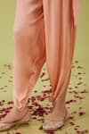 Buy_Preeti S Kapoor_Pink Bamber Satin Embroidery Gota Round Floret Yoke Kurta With Samosa Pant _Online_at_Aza_Fashions