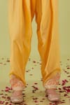 Shop_Preeti S Kapoor_Yellow Chanderi Embroidery Gota Round Gul Zari Yoke Kurta Set _Online_at_Aza_Fashions