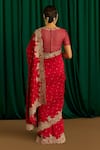 Shop_Mrunalini Rao_Red Saree Pure Silk Embroidered Resham Zero Tara Hand With Blouse _at_Aza_Fashions