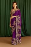 Buy_Mrunalini Rao_Purple Saree Pure Silk Embroidered Paisley Jyeshtha With Blouse  _at_Aza_Fashions