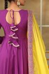 Pomcha Jaipur_Purple Cotton, Organza Gota Patti, Lace Saadgi Bagni Embellished Anarkali Set _at_Aza_Fashions