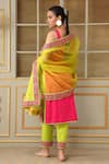 Shop_Pomcha Jaipur_Pink Cotton, Organza Lace, Embroidery Saadgi Embellished Straight Kurta Set _at_Aza_Fashions