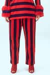 Mai Tai_Red Stripe Pattern Closed Neck Top And Pant Set _Online_at_Aza_Fashions