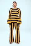 Shop_Mai Tai_Yellow Stripe Pattern Closed Neck Top  _at_Aza_Fashions