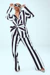 Mai Tai_White Stripe Pattern Notched Lapel Jacket And Pant Set _Online_at_Aza_Fashions