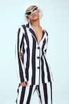 Mai Tai_White Stripe Pattern Notched Lapel Jacket And Pant Set _at_Aza_Fashions