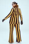 Shop_Mai Tai_Yellow Stripe Pattern Notched Lapel Jacket And Pant Set  _at_Aza_Fashions