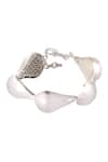 Shop_MNSH_Silver Plated Bold Mini Drop Shaped Bracelet_at_Aza_Fashions