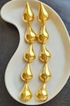 Buy_MNSH_Gold Plated Drop Shaped Shoulder Duster Earrings _at_Aza_Fashions