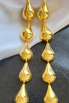 Shop_MNSH_Gold Plated Drop Shaped Shoulder Duster Earrings _at_Aza_Fashions