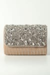 THE TAN CLAN_Beige Crystals Grace Encrusted Flap Clutch Bag_Online_at_Aza_Fashions