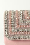 THE TAN CLAN_Pink Crystals Nysa Glass Beads Encrusted Flap Clutch Bag _Online_at_Aza_Fashions