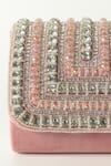 Buy_THE TAN CLAN_Pink Crystals Nysa Beads Encrusted Mini Flap Clutch Bag_Online_at_Aza_Fashions