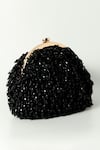 Shop_THE TAN CLAN_Black Crystals Rosa Fringe Embellished Potli Bag_Online_at_Aza_Fashions