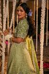 Shop_The Royaleum_Green Lehenga And Blouse Raw Silk Dilkash Cutdana & Bead Embellished Bridal Set _at_Aza_Fashions