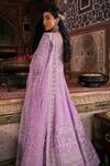 The Royaleum_Purple Anarkali Raw Silk Noorani And Tassel With Dupatta  _Online_at_Aza_Fashions