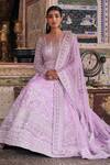 Buy_The Royaleum_Purple Anarkali Raw Silk Noorani And Tassel With Dupatta  _Online_at_Aza_Fashions