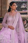 Shop_The Royaleum_Purple Anarkali Raw Silk Noorani And Tassel With Dupatta  _at_Aza_Fashions