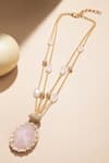 Buy_Joules by Radhika_Pink Sun-kissed Quartz Necklace_at_Aza_Fashions