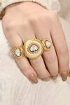 Buy_Joules By Radhika_Gold Plated Kundan Ethereal Polki Ring _at_Aza_Fashions