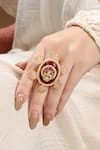 Buy_Joules By Radhika_Multi Color Pearls, Piping, Stones Sublime Agate Ring _at_Aza_Fashions