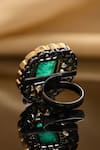 Shop_joules by radhika_Green Kundan Onyx Stone Work Ring _Online_at_Aza_Fashions