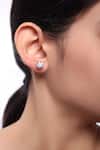 Buy_Sica Jewellery_Gold Plated Crystals Circlet Cubic Zirconia Studs _at_Aza_Fashions