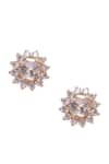 Buy_Sica Jewellery_Gold Plated Crystals Moissanite Polki Earrings And Pendant Set _Online_at_Aza_Fashions