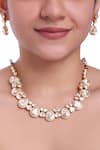 Buy_Sica Jewellery_Yellow Crystals, Diamonds Tear Drop Moissanite Polki Jewellery Set _at_Aza_Fashions
