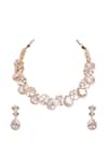 Buy_Sica Jewellery_Yellow Crystals, Diamonds Tear Drop Moissanite Polki Jewellery Set _Online_at_Aza_Fashions