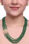 Buy_Sica Jewellery_Green Crystals, Cut Work Layered Florence Jewellery Set _at_Aza_Fashions