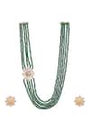 Buy_Sica Jewellery_Green Crystals, Cut Work Layered Florence Jewellery Set _Online_at_Aza_Fashions