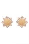 Shop_Sica Jewellery_Green Crystals, Cut Work Layered Florence Jewellery Set _Online_at_Aza_Fashions