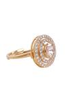 Sica Jewellery_Yellow Crystals, Diamonds Helix Cubic Zirconia Encrusted Ring _Online_at_Aza_Fashions