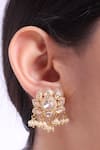 Sica Jewellery_Yellow Crystals, Diamonds Padma Moissanite Polki Studded Jewellery Set _Online_at_Aza_Fashions