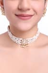 Buy_Sica Jewellery_Yellow Crystals, Diamonds Padma Moissanite Polki Studded Jewellery Set _at_Aza_Fashions