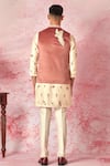 Shop_Asuka_Pink Velvet Embroidered Dori Bird Bundi Set _at_Aza_Fashions