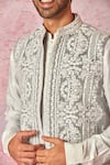 Asuka_Grey Bundi Velvet Embroidered Dori Work Floral Set _at_Aza_Fashions