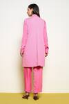 Pooja Rajgarhia Gupta_Pink Georgette Sequins, Embroidery Collared Wildflower Printed Jacket _Online_at_Aza_Fashions