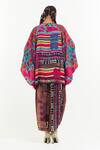 Shop_Aseem Kapoor_Multi Color Italian Crepe Embroidered Mariyam Kurta And Dhoti Pant Set _at_Aza_Fashions