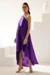 Buy_Wear Jaja_Purple Modal One Shoulder Solid Draped Dress_Online_at_Aza_Fashions