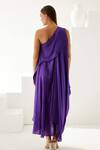 Shop_Wear Jaja_Purple Modal One Shoulder High-low Draped Solid Dress_at_Aza_Fashions