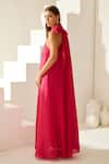 Buy_Wear JaJa_Red Modal Solid Halter Neck Maxi Dress  