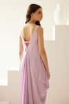 Buy_Wear JaJa_Purple Modal Solid V Neck Asymmetrical Maxi Dress  