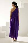 Shop_Wear Jaja_Purple Modal One Shoulder Solid Draped Dress_at_Aza_Fashions
